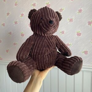 Cozy Corduroy Dark Chocolate Stuffed Teddy Decor